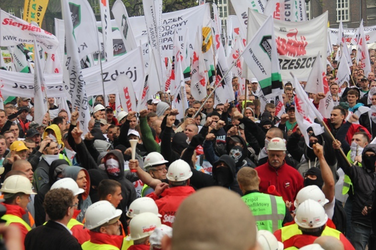 Demonstracja górników