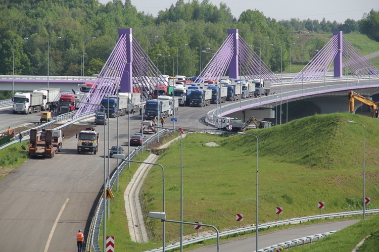 Próby obciążeniowe na moście w Mszanie