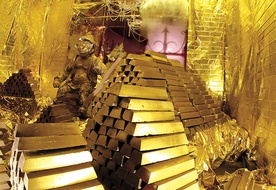 W skarbcu widać, ile miejsca zajęłoby 16,5 tony złota wydobytego w kopalni