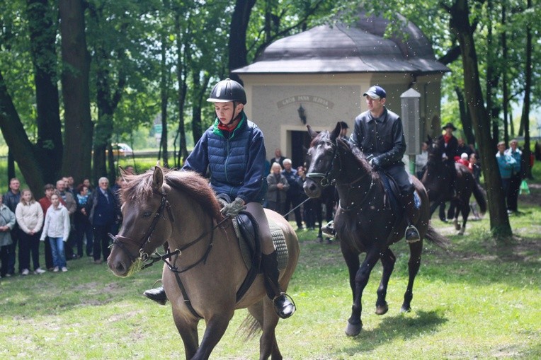 Jeźdźcy i zaprzęgi konne na pielgrzymce