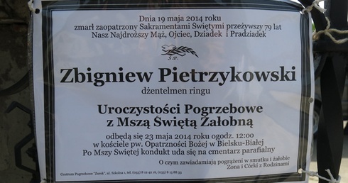 Pogrzeb Zbigniewa Pietrzykowskiego