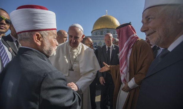Papież Franciszek podczas spotkania