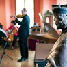   Figura świętego zdawała się uważnie słuchać koncertu barokowych utworów w tarnogórskim muzeum