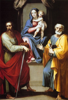 Giuseppe Cesari „Madonna z Dzieciątkiem, św. Piotrem i św. Pawłem”, 