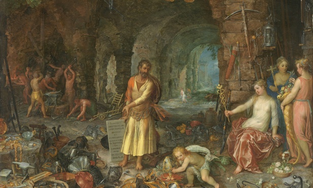 Jan Breughel Starszy i Hendrik van Balen  „Proroctwo Izajasza”  olej na blasze miedzianej, 1609  Stara Pinakoteka, Monachium