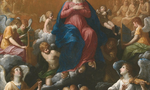 Guido Reni  „Wniebowzięcie Maryi”  olej na desce, 1602–1603 Muzeum Prado, Madryt