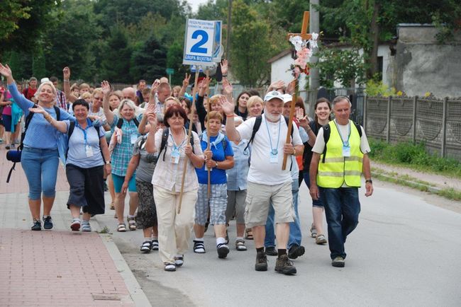 Pielgrzymi podczas trasy 