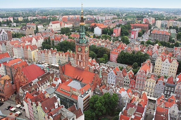  Widok z wieży. Z żadnej perspektywy gdańska starówka nie wygląda tak imponująco 