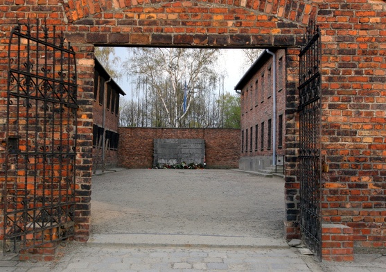 Auschwitz: Msza św. przed blokiem 11