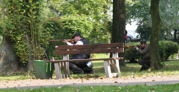 Inscenizacja walk w parku Kościuszki 