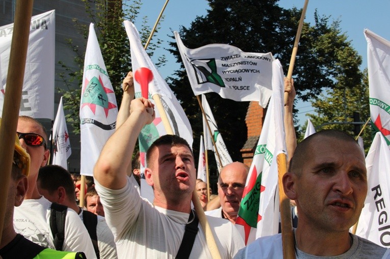 Protest górników