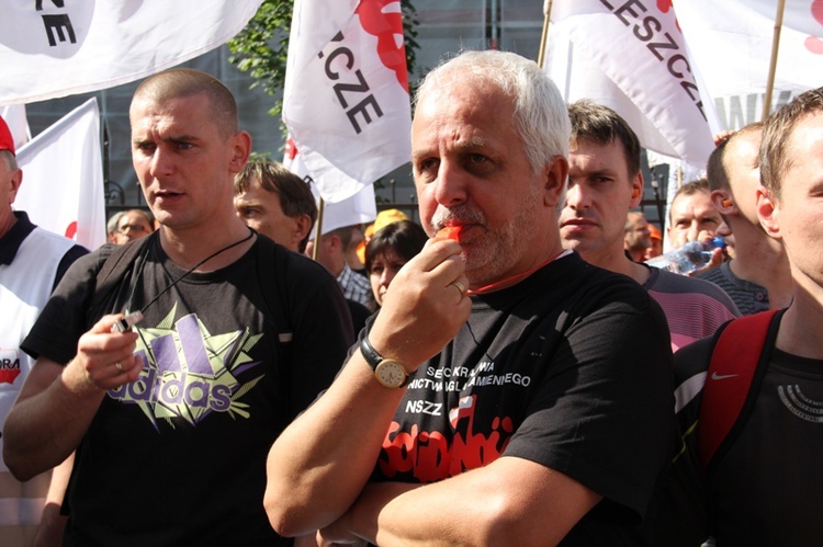 Protest górników