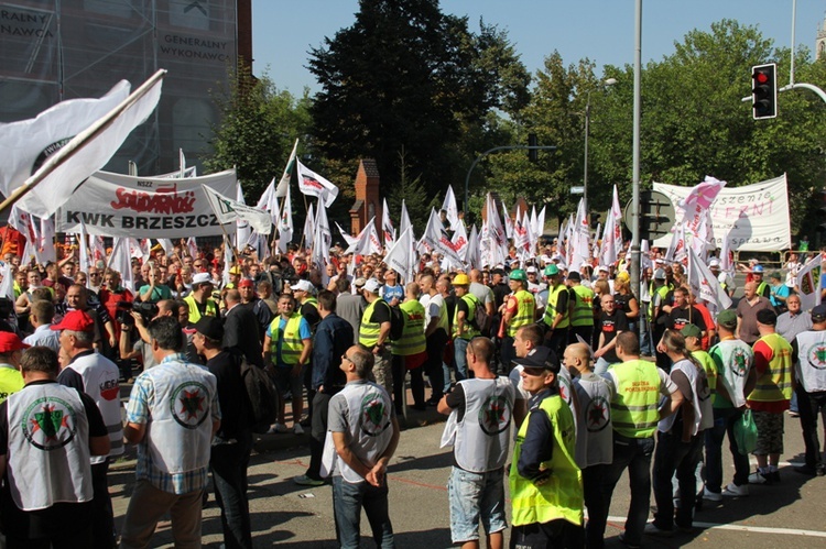 Protest górników