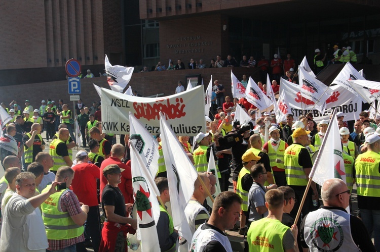 Protest górników