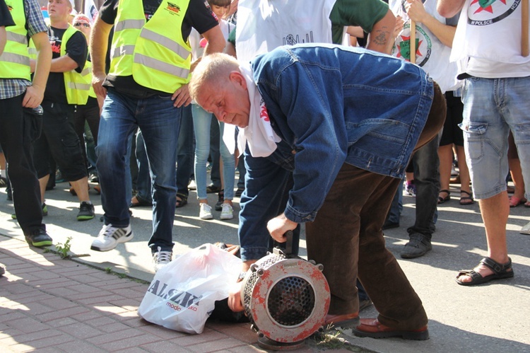 Protest górników