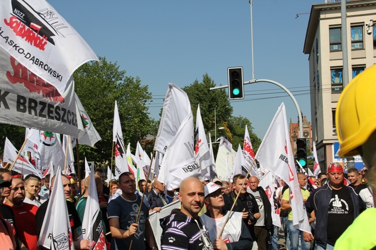 Protest górników