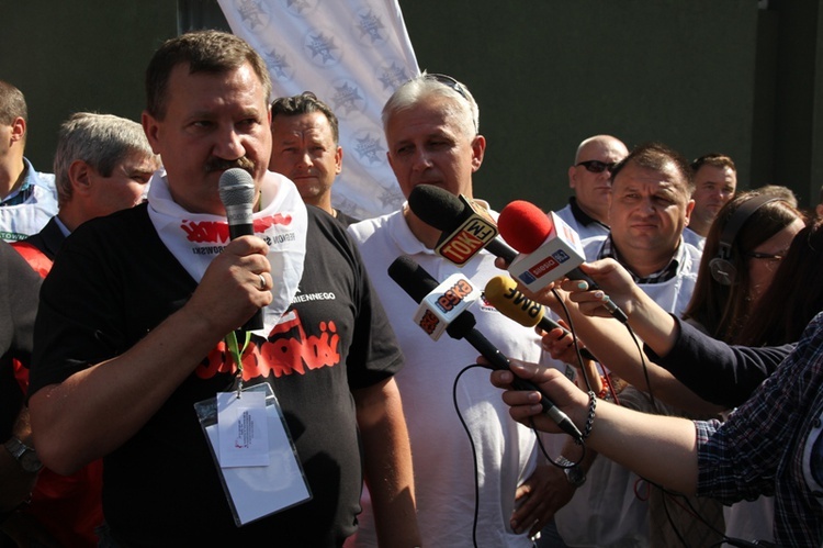 Protest górników