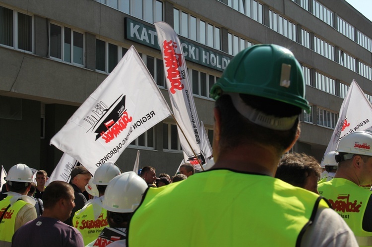 Protest górników