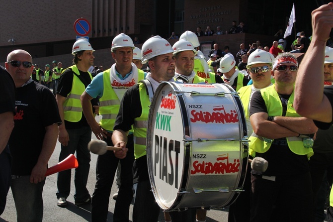 Protest górników