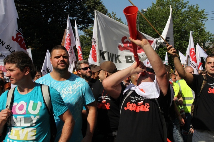 Protest górników