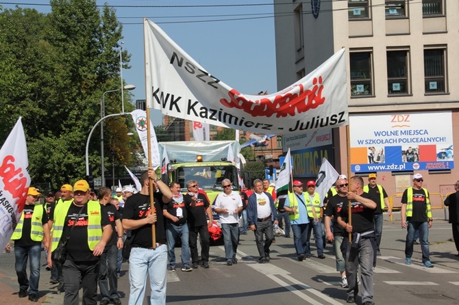 Protest górników