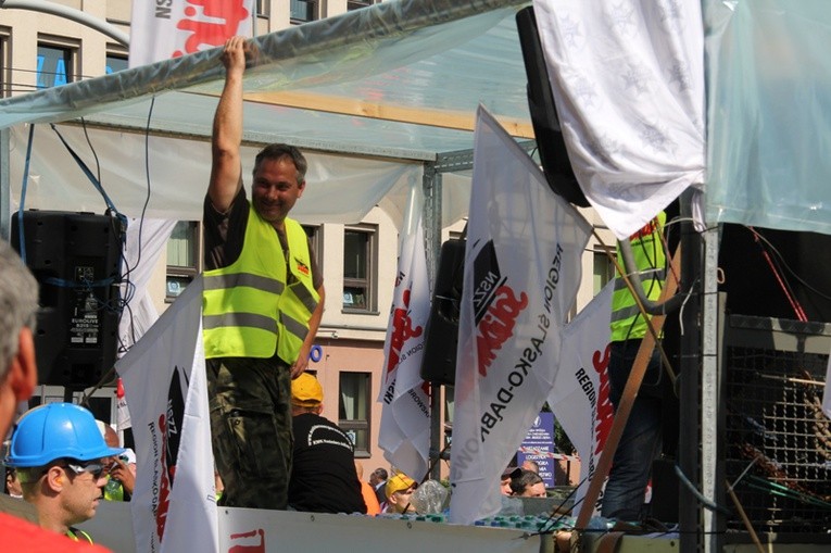 Protest górników