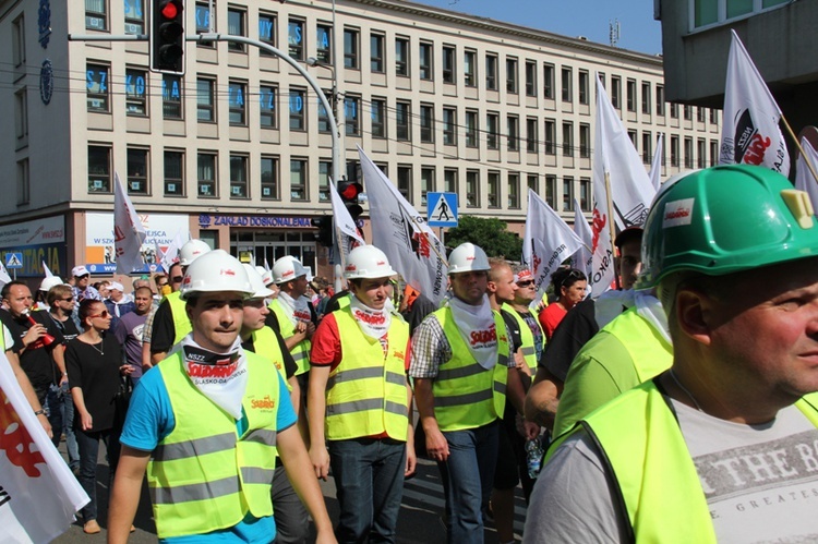 Protest górników