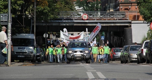 Protest górników