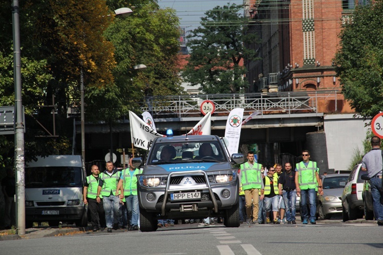 Protest górników