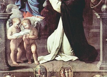 Guido Reni „Madonna z Dzieciątkiem,  św. Dominik i tajemnice Różańca” olej na płótnie, ok. 1598 bazylika San Luca, Bolonia 