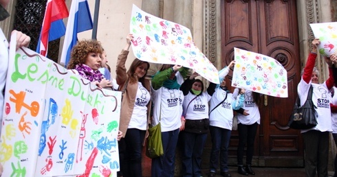 Protest w obronie przedszkoli