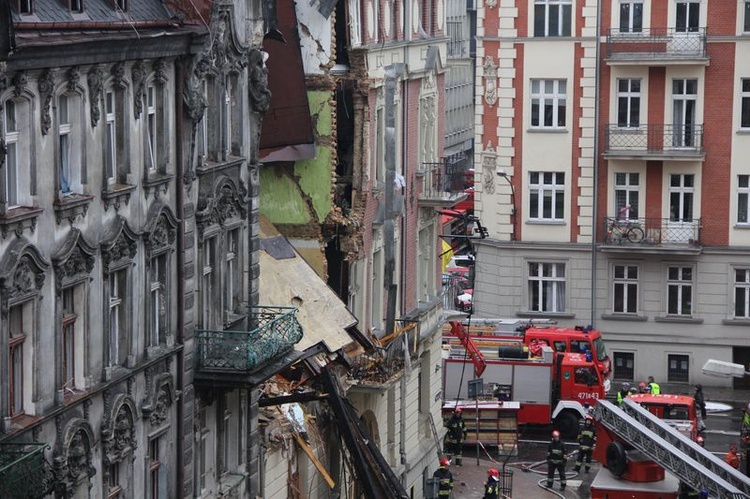 Zawalona kamienica w centrum Katowic