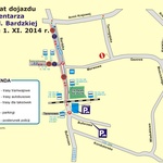 Mapki ruchu wokół cmentarzy 31 października oraz 1 i 2 listopada oraz schemat MPK