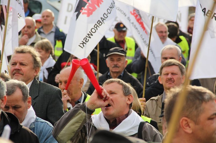 Emeryci górniczy protestowali