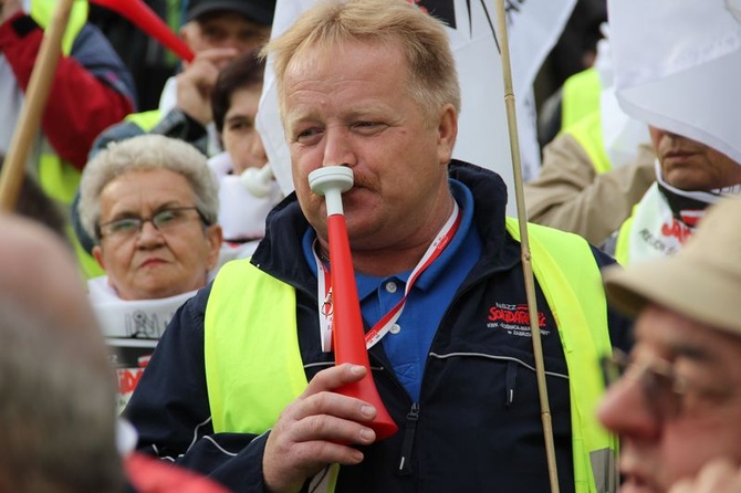 Emeryci górniczy protestowali