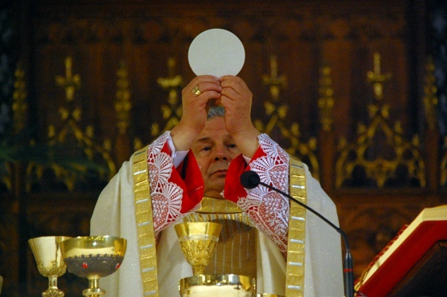 Kim więc jest kapłan? Jest obrońcą prawdy, wznosi się z aniołami, wielbi z archaniołami, składa na ołtarzu dary ofiarne, uczestniczy w kapłaństwie Chrystusa - fragment podziękowania wypowiedzianego przez bp. Tomasika 