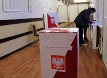 Jeden z lokali wyborczych w Łowiczu
