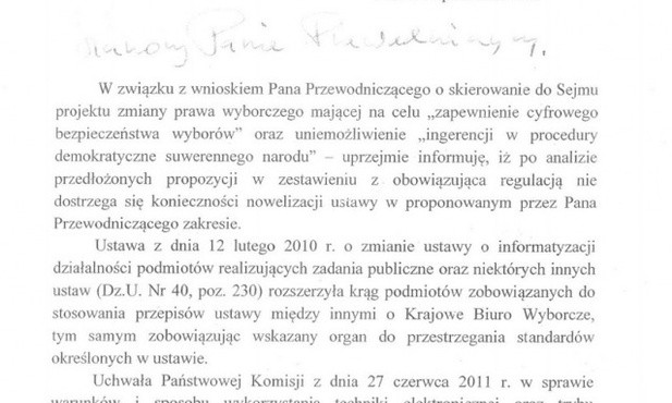 Komorowski nie chciał wzmocnienia infosystemu