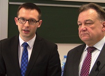  Krzysztof Kosiński, nowo wybrany prezydent Ciechanowa, i Adam Struzik, wybrany na kolejną kadencję marszałek województwa mazowieckiego