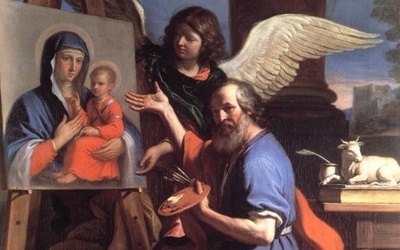 Guercino, Św. Łukasz malujący obraz Maryi