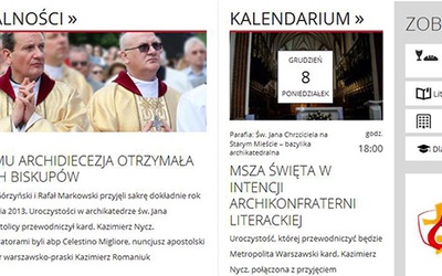  Serwis archidiecezji warszawskiej można znaleźć pod dotychczasowym adresem: archidiecezja.warszawa.pl, a także pod nowym: archwwa.pl. 
