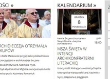  Serwis archidiecezji warszawskiej można znaleźć pod dotychczasowym adresem: archidiecezja.warszawa.pl, a także pod nowym: archwwa.pl. 