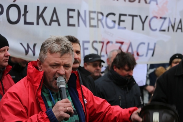 Manifestacja poparcia dla górników kopalni "Brzeszcze"