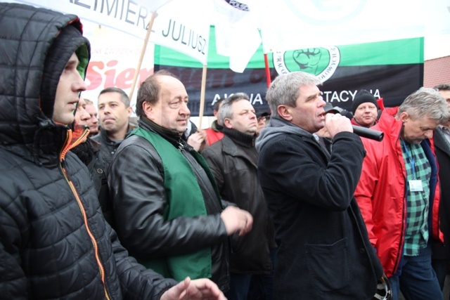 Manifestacja poparcia dla górników kopalni "Brzeszcze"