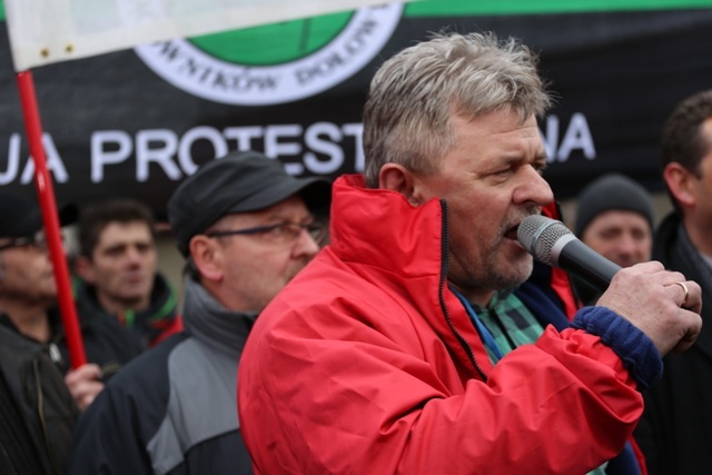 Manifestacja poparcia dla górników kopalni "Brzeszcze"