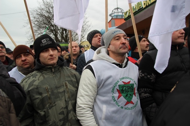 Manifestacja poparcia dla górników kopalni "Brzeszcze"