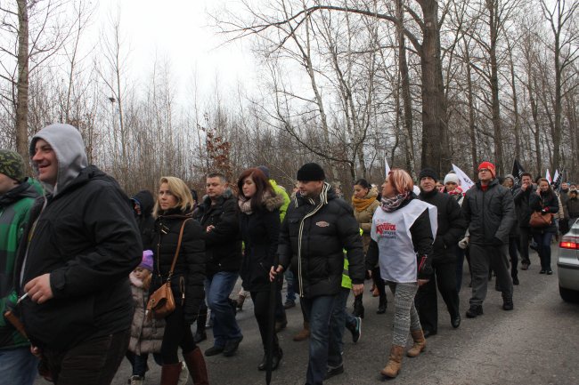 Protest w Sośnicy w obronie kopalń