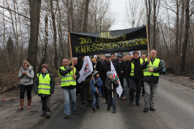 Protest w Sośnicy w obronie kopalń