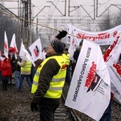 Związkowcy zablokowali tory w Katowicach