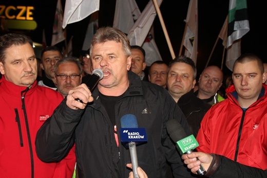 Protest mieszkańców pod kopalnią "Brzeszcze"